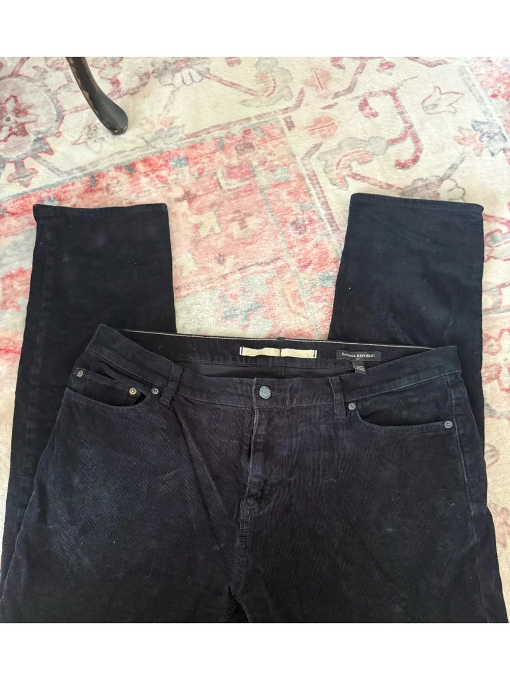 Banana Republic Men's Black Slim Straight Corduroy Jeans
